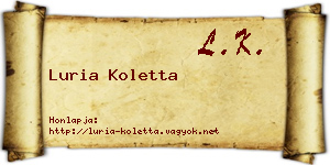 Luria Koletta névjegykártya